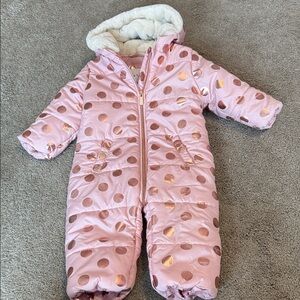 Pink Polka Dot Snowsuit